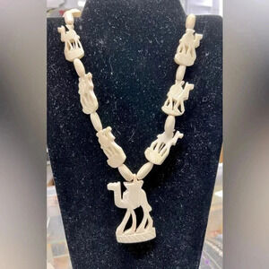 Unique camel bone long necklace​